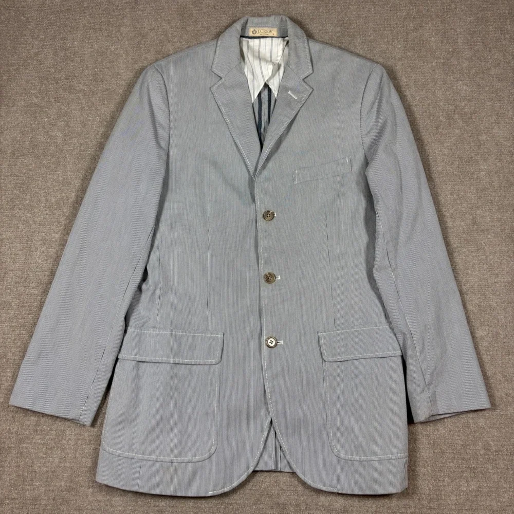 J.Crew‎ Factory White Pinstriped Clayton Sportcoat Men's Size Small NWT (Flawed)